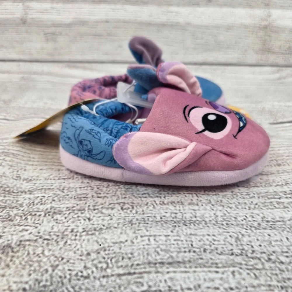 Disney Lilo and Stitch Pink and Blue Angel and Stitch Kids House Slippers